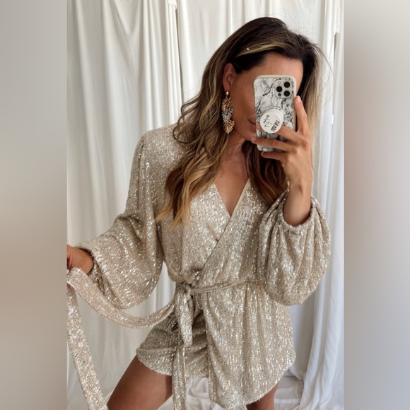 Now Or Never Silvery Sparkly Silver Dress - Picture 3 of 4